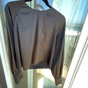 Chelsea28 Black Long Sleeve Parachute Blouse